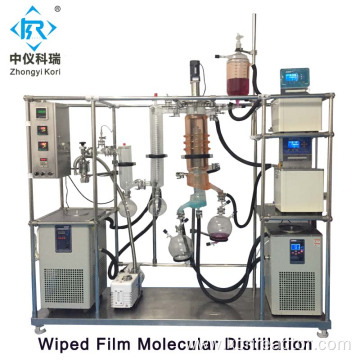 High vacuum wiped film molecular distillation